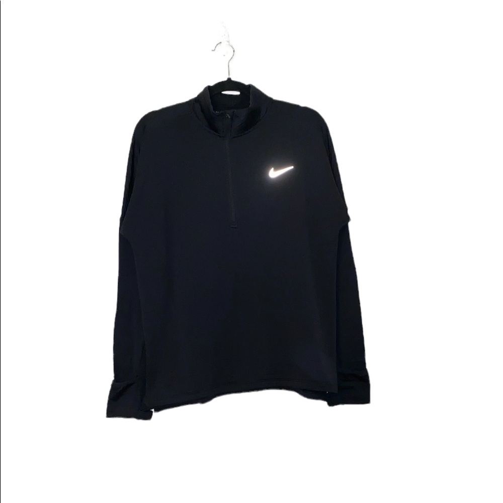 New Nike: Large Black Dri Fir Half Zip Reflective Running Shirt